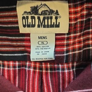Old MILL MENS PLAID flannel SHIRT SIZE XL